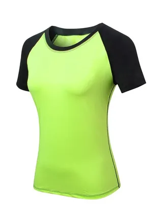 Quick Dry Running T-Shirt Green/Black 