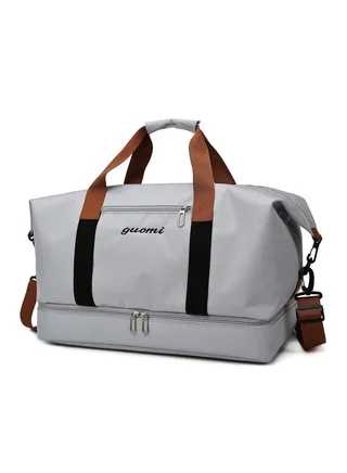 Travel bag,Large capacity boarding duffel bag dry and wet separation shoe bin bag,Set rod travel fitness bag 