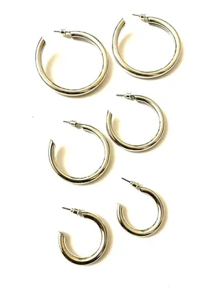 Silver Semi-circled set of earrings 