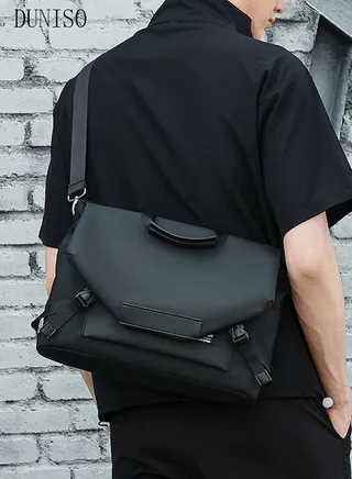 Messenger Bag for Men Water Resistant Laptop Bag Casual Satchel Bags for Men Large School Computer Bag Office Work Briefcase Fashion Crossbody Shoulder Handbag, Black 