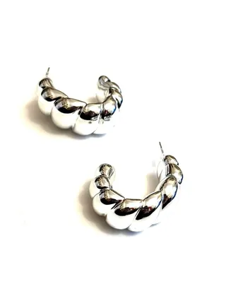 Silver Croissant earrings 