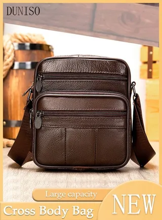 Compact Crossbody Bag for Men Waterproof Sling Bag Backpack Multipurpose Cross Body Chest Bag Shoulder Bag Daypack for Travel Hiking Retro Purse Bag with Detachable Strap 