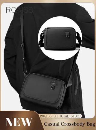 Versatile Crossbody Bag for Men Premium Nylon Fabric Multi-compartment Design Large Capacity Messenger Bag Business Waterproof Scratch Resistant Shoulder Bag with Smooth Zipper 
