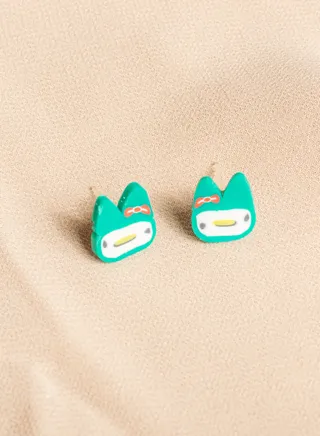 Small Silicon Earring for Baby-Premium Quality- Green Smile Face 