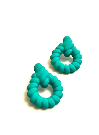 Torquoise Tied rope earrings 