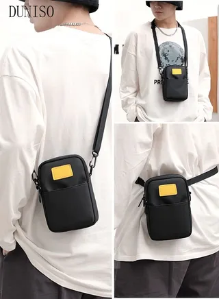 Compact Crossbody Bag for Men Waterproof Sling Bag Backpack Multipurpose Cross Body Chest Bag Shoulder Bag Daypack for Travel Hiking Retro Purse Bag with Detachable Strap 