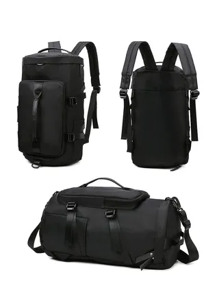 Large Capacity Sports Gym Bag, Sports Gym Bag with Shoes Compartment & Wet Pocket, Sports Gym Bag for Men & Women, Multi-Occasion Application of Sports Bag (Black) 
