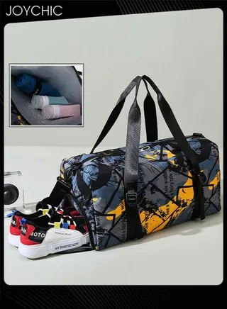 Colorful Fashionable Women Men Travel Duffel Bag Large Capacity  Gym Sport Tote Bag with Dry and Wet Pocket & Shoes Compartment for Yoga Fitness Multicolour 