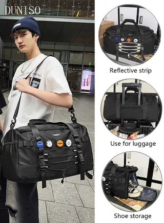 Sports Gym Bag with Wet Pocket & Shoes Compartment Weekender Overnight HandBag for Travel Gym Yoga Travel Duffel Bag for Men and Women Lightweight 