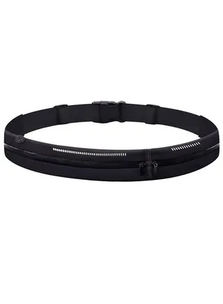 Running Pocket Pack Runner Marathon Jogging Waist Pack Sport Workout Exercise Fitness Phone Holder Belt for Men Women Jogger Slim Waistband for Hiking Jogging Walking Cycling etc Black 