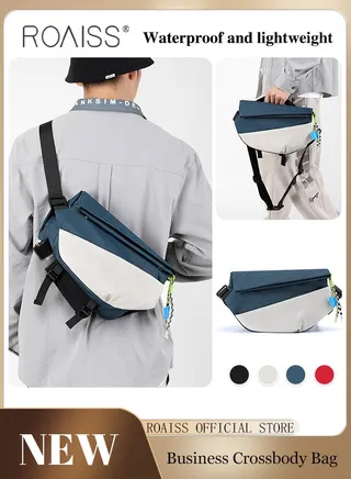 Men Multi Functional Tote Bag Functional and Spacious Crossbody Bag with Magnetic Snap Closure and Expandable Buckles for Open Storage Space 