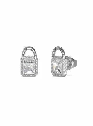 Clear Padlock Stud Earring 