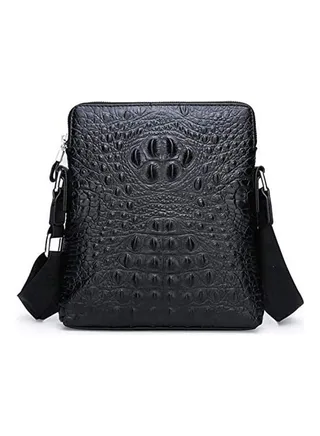 Embossed Shoulder Bag Black 