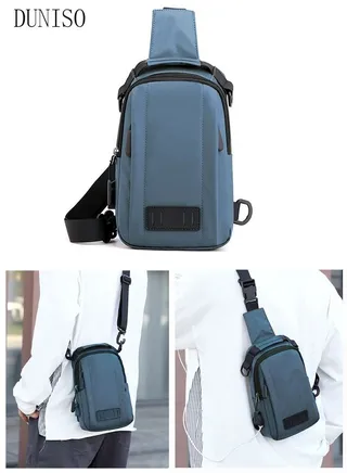 Waterproof Sling Bag Crossbody Backpack for Men Sling Backpack Hiking Daypack Multipurpose Cross Body Chest Bag With USB Charging Port 