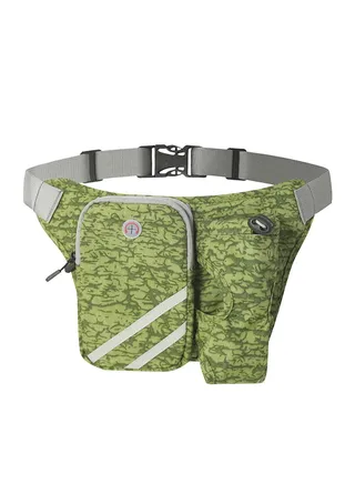 Waist Pack Running Belt with Water Bottles Hydration Mini Belt Bag with Adjustable Strap Crossbody Bag Large Pouch and Adjustable Strap for Outdoor Running Hiking Walking Travel Green 