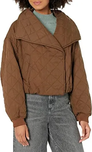 [BLANKNYC] Womens Cropped Tencel Quilted Jacket