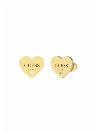 Plain Heart with Black Logo Earring 