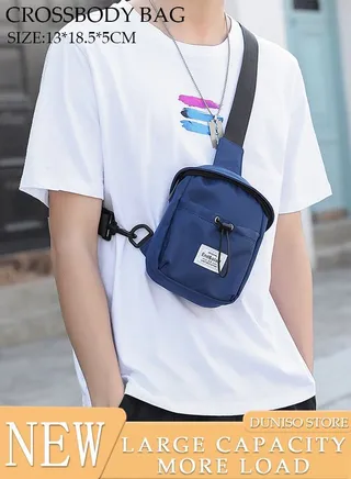 Mens Crossbody Bag Shoulder Bag with Adjustable Strap and Top Handle Multi-layer Functional New Trends Fashion Handbag Blue 