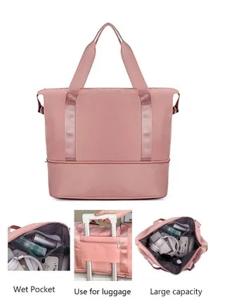 Light-weight Gym Bag Waterproof Sport Duffle Bag Pink 