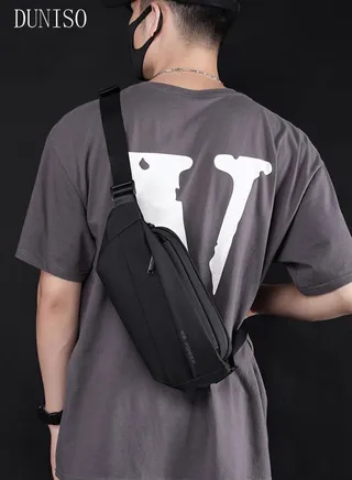 Compact Waist Bag for Men and Women Waterproof Crossbody Bag Multipurpose Chest Shoulder Bag with Buckle Everyday Carry Bag Sling Bag for Travel Work Sports 
