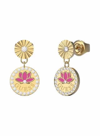 Fuchsia Lotus Pendant Earring 
