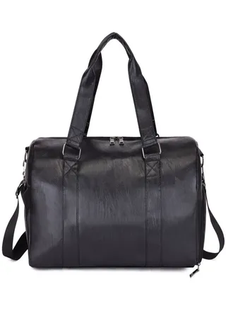 Large Capacity Waterproof Travel Duffel Bag Weekender Overnight Tote Bag Black 