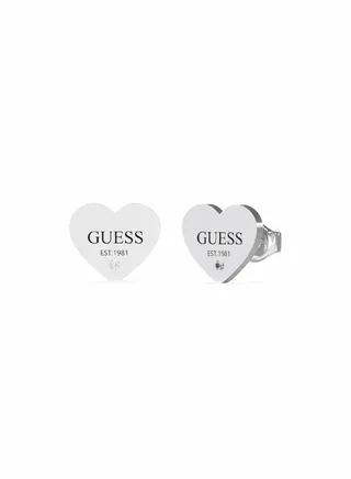 Plain Heart with Black Logo Earring 