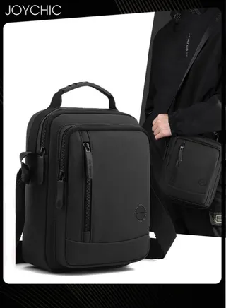 New Style Men's Shoulder Bag Fashionable Casual Portable Crossbody Bag Large Capacity Outdoor Male Daypack Black 