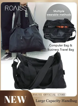 Large Capacity Waterproof Travel Backpack with Multi Layer Convenient Storage Solid Color Simple Design Backpack Carried by Hand or Slung over Shoulder 