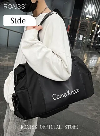 Fitness Bag  Sports Duffel Bag for Short Trips with Wet and Dry Separation Smooth Zipper Large Capacity Multilayer Space Separate Shoe Compartment 