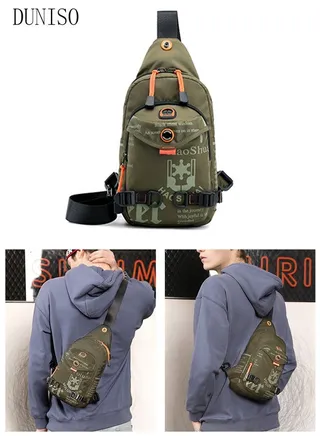 Compact Sling Bag for Men Multifunctional Cross Body Bag Waterproof Chest Shoulder Backpack with Buckle Everyday Carry Bag for Travel Work Sport 