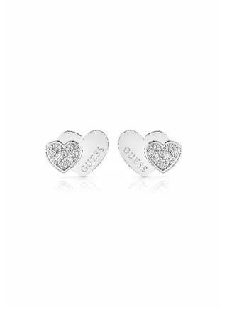 Double Heart with Pave Earring 