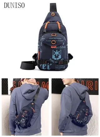 Compact Sling Bag for Men Multifunctional Cross Body Bag Waterproof Chest Shoulder Backpack with Buckle Everyday Carry Bag for Travel Work Sport 