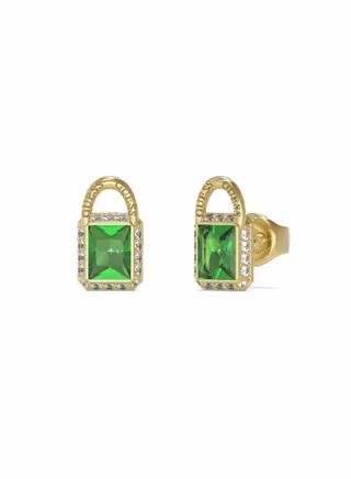 Emerald Padlock Stud Earring 