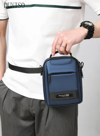 Compact Crossbody Bag for Men Waterproof Handbag Multipurpose Shoulder Bag with Buckle Multi-pocket Everyday Carry Bag Sling Bag for Travel Work Sports 