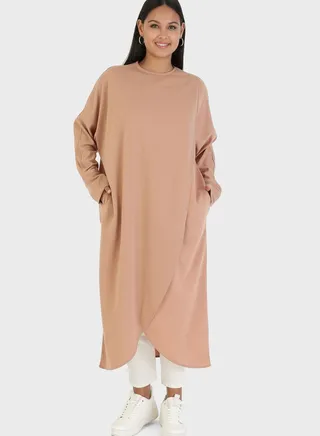 Crew Neck Pocket Detail Tunic 