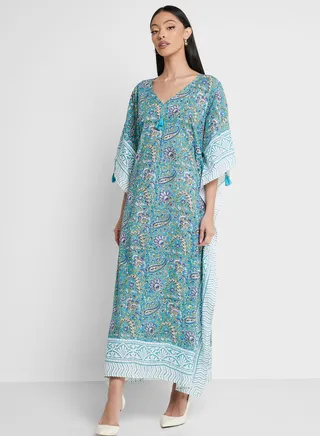 Cape Sleeve Printed Kaftan 