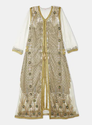Embellished Long Sleeves Moroccan Kaftan 