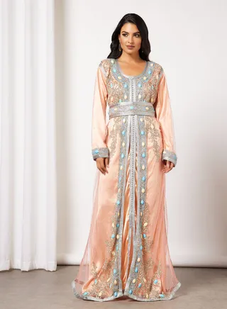 Embellished Long Sleeves Moroccan Kaftan