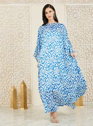 Ikat Print Maxi Kaftan 