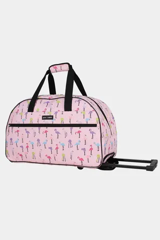 Flamingo Parade Wheeled Weekender