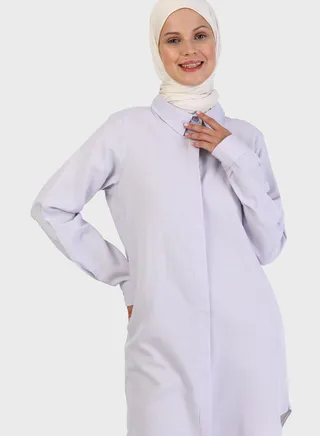 Polo Neck Button Down Tunic