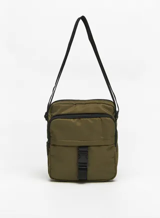 Solid Crossbody Bag with Zip Closure