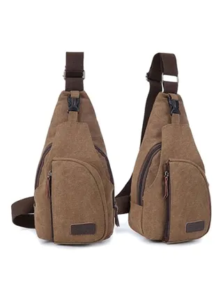 Canvas Messenger Bag Brown 
