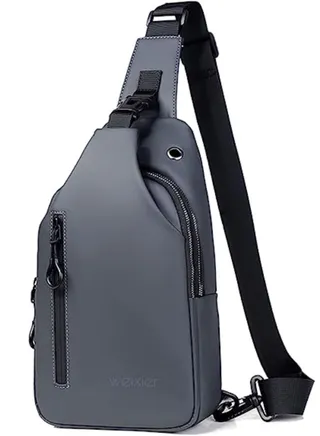 Casual Chest Bag, Ultralight Sling Bag, Business Shoulder Bag with USB Charging Port for Men, Shoulder Bag, Outdoor Sports, Hiking, Cycling, Travel, Waterproof Polyester 