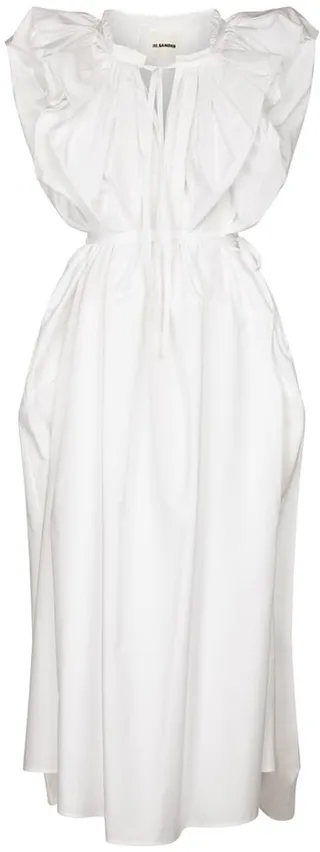 Cotton poplin midi dress