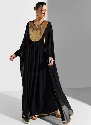 Shimmer Neck Kaftan 