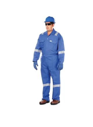 Large Safety Coverall 100% Cotton Twill Work Wear Uniform Royal Blue 