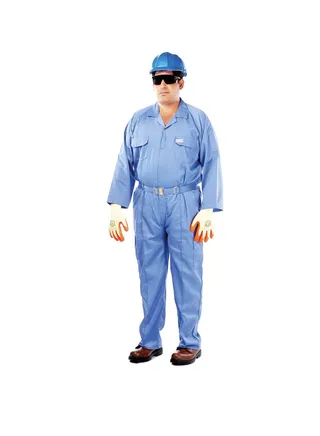 Medium Safety Coverall 100% Cotton Twill Work Wear Uniform Petrol Blue 