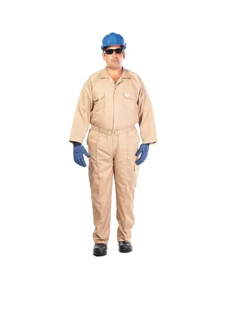 Large Safety Coverall 100% Cotton Twill Work Wear Uniform Beige 